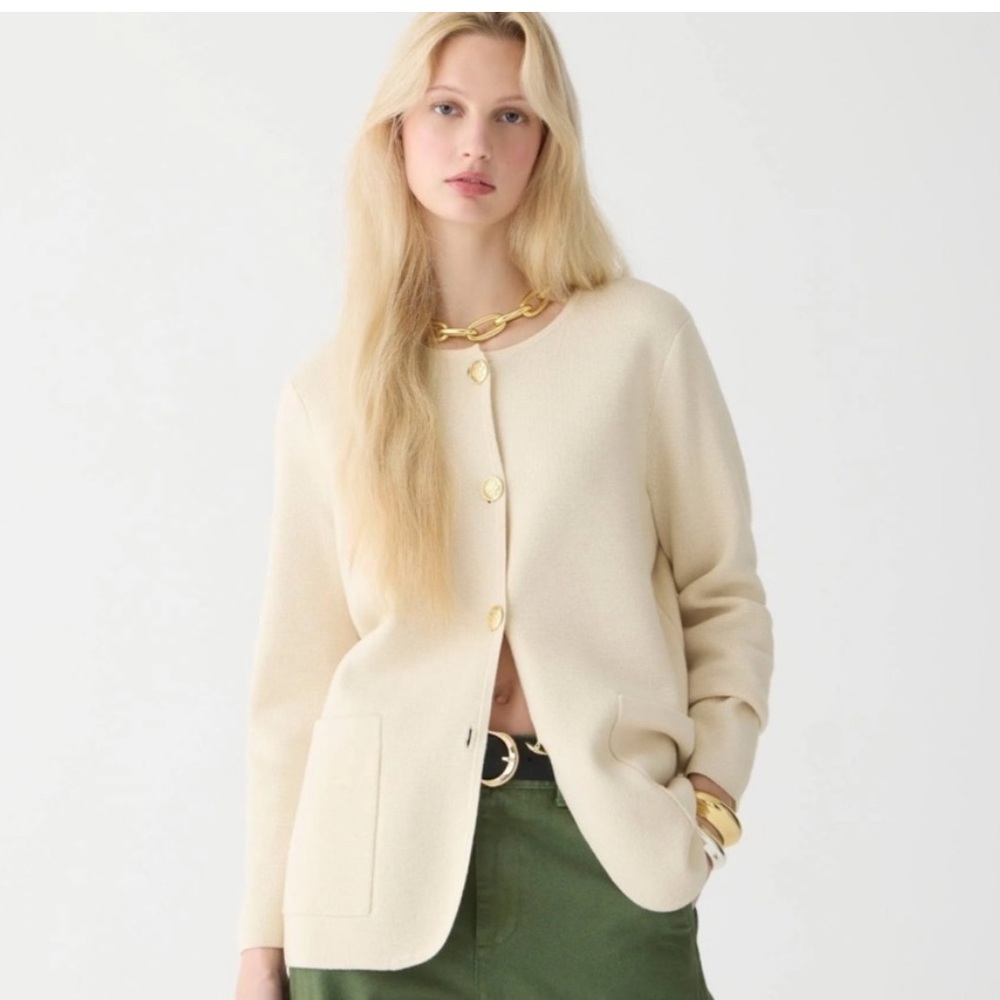 NWT J.Crew | Giselle sweater blazer | Bleached Sand | Size S